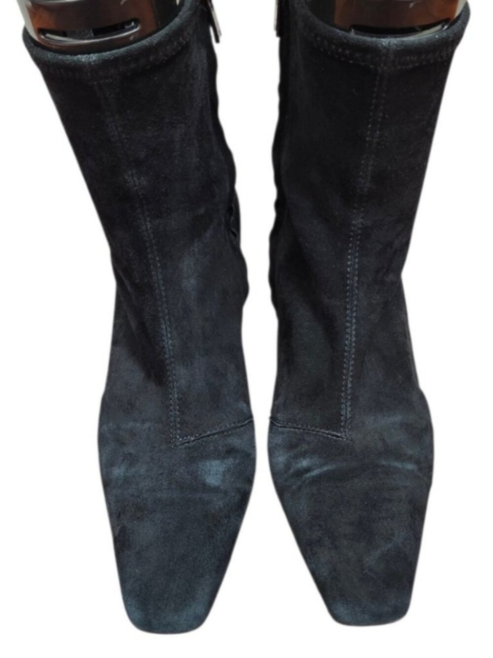 Loeffler Randall Black Genuine Suede Sock Ankle Boots Kitten Heel Size 7B - Picture 2 of 13